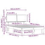 vidaXL Cadre de lit avec tête de lit rembourrée Gris clair