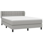 vidaXL Sommier à lattes de lit avec matelas Gris clair 140x200cm Tissu