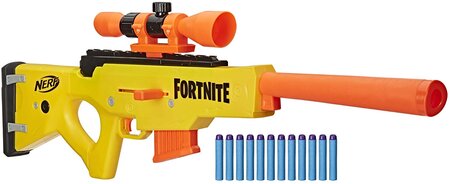 Pistolet et flechettes Nerf Fortnite Officielles jaune orange