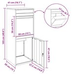 vidaXL Boîte de dépôt de colis Blanc 41 x 38 x 103 cm Acier