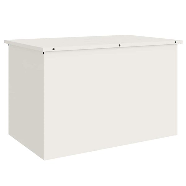 vidaXL Boîte de Rangement Extérieure Blanc 80 x 50 5 x 50 cm Acier