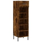 vidaXL Meuble à chaussures chêne fumé 30x35x105 cm bois d'ingénierie