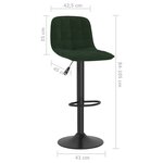 Vidaxl tabourets de bar 2 pcs vert foncé velours