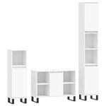 vidaXL Ensemble de meubles salle de bain 3 Pièces blanc bois d'ingénierie