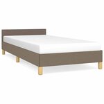 vidaXL Cadre de lit avec tête de lit sans matelas taupe 90x200cm tissu