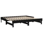 vidaXL Lit coulissant sans matelas noir 2x(75x190) cm