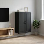 vidaXL Armoire Murale 66 x 34 5 x 90 cm Bois d'ingénierie Noir