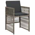 vidaXL Chaises de jardin avec coussins lot de 4 gris résine tressée