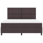 vidaXL Lit à ressorts avec matelas Marron foncé 180 x 200 cm tissu