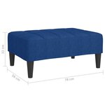 vidaXL Repose-pied Bleu 78x56x32 cm Tissu