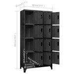 vidaXL Armoire à casiers Anthracite 90x45x180 cm Acier