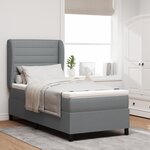 Lit Box Spring vidaXL avec Matelas en Gris Clair  80x200 cm  Tissu