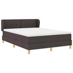 vidaXL Lit à Ressorts avec Matelas Crème 90x200 cm Tissu Marron foncé