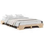 vidaXL Cadre de lit Pin massif 197 x 127 x 17 cm Bois massif en pin