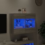 vidaXL Meuble TV mural avec lumières LED sonoma gris 78 5x30x60 5 cm