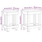 vidaXL Support de Plante 2 Pièces Marron 70 x 11 x 27 cm Bois d'Acajou