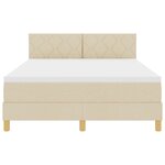 vidaXL Lit Box Spring avec Matelas & LED Crème 140x200 cm Tissu