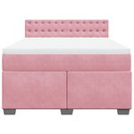 vidaXL Sommier à lattes de lit et matelas rose foncé 140x200cm velours