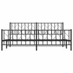 vidaXL Cadre de lit métal sans matelas avec pied de lit noir 193x203cm