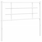 vidaXL Tête de lit métal blanc 100 cm