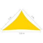 vidaXL Voile de parasol Tissu Oxford triangulaire 4x4x5 8 m Jaune