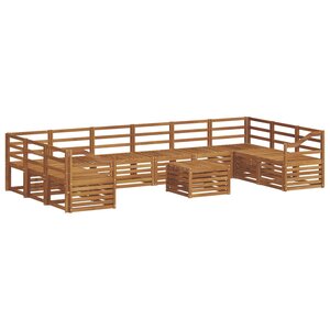 vidaXL Ensemble de canapés d'extérieur 11 Pièces Naturel