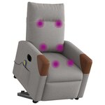 vidaXL Fauteuil inclinable de massage électrique Taupe Tissu