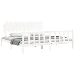 vidaXL Cadre de lit sans matelas blanc 200x200 cm bois massif de pin