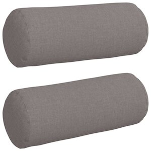 vidaXL Coussins d'accent 2 pc tissu Taupe Ø 15 x 40 cm