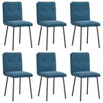 vidaXL Chaises à manger lot de 6 bleu velours
