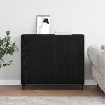 vidaXL Buffet Noir 90 x 34 x 80 cm Bois d'ingénierie