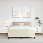 vidaXL Cadre de lit avec matelas Crème 140 x 190 cm Faux cuir