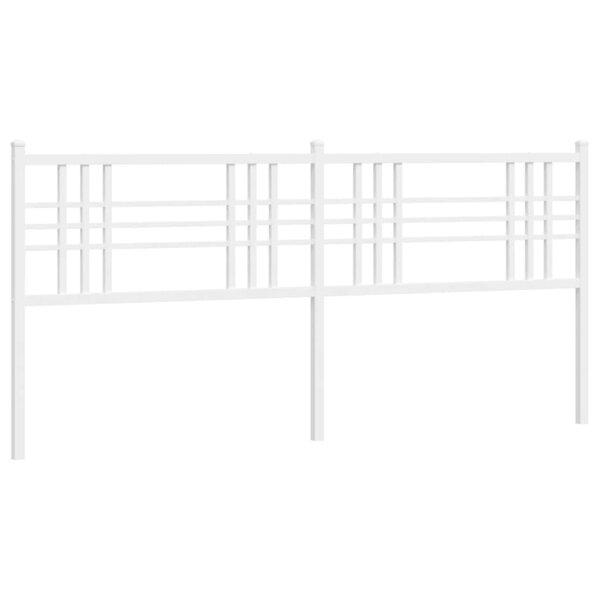 vidaXL Tête de lit métal blanc 193 cm