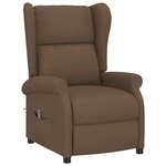 vidaXL Fauteuil inclinable électrique à oreilles marron tissu