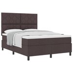 vidaXL Lit avec sommier marron 160x200 cm en tissu