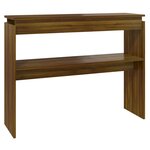 vidaXL Table console Chêne marron 102x30x80 cm Bois d'ingénierie