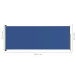 vidaXL Auvent latéral rétractable de patio 117x300 cm Bleu