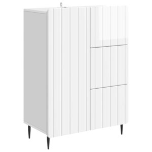 vidaXL Buffet Blanc brillant 66 x 34 5 x 91 5 cm Bois d'ingénierie