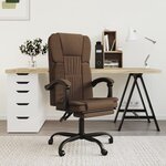 vidaXL Fauteuil inclinable de bureau Marron Tissu