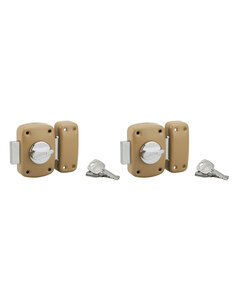 THIRARD - Lot de 2 verrous à bouton Corvette pour porte d'entrée  cylindre 45mm  acier  6 clés  époxy bronze