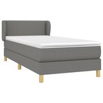 vidaXL Sommier à lattes de lit avec matelas Gris foncé 90x200 cm Tissu