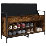 vidaXL Banc à chaussures chêne fumé 105 5x32x57 5 cm bois d'ingénierie