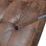 vidaXL Chaise longue avec oreiller Marron Tissu daim