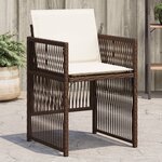 vidaXL Chaises de jardin avec coussins lot de 4 marron résine tressée