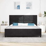 vidaXL Cadre de lit avec tête de lit Noir 200 x 200 cm Velours