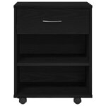 vidaXL Meuble de rangement avec roue Chêne noir 46 x 36 x 59 cm