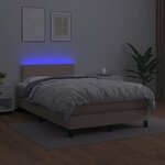 vidaXL Sommier à lattes de lit avec matelas LED Cappuccino 120x200 cm
