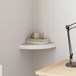 vidaXL Étagère d'angle murale Chêne et blanc 25x25x3 8 cm MDF
