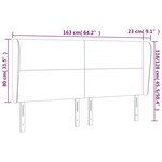 vidaXL Tête de lit avec oreilles Taupe 163x23x118/128 cm Tissu