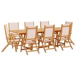 vidaXL Ensemble à manger de jardin 9Pièces bois d'acacia solide textilène